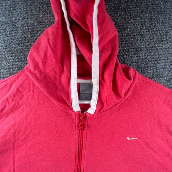 VTG Nike Silver Tag Girls Pink Full Zip Hoodie XL 16-18 Long Sleeve White Accent - Picture 6 of 11